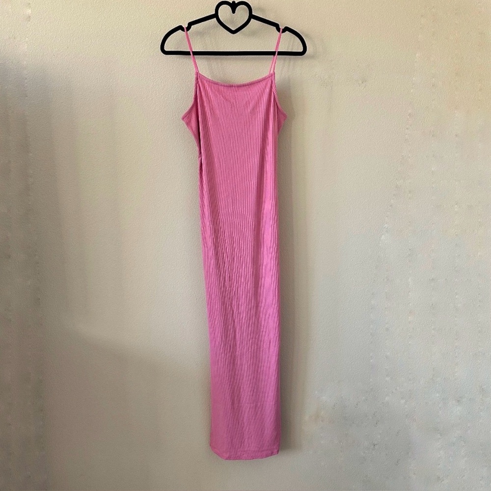 Rue21 Pink Ribbed Bodycon Spaghetti Strap Maxi Dress NWT Size M